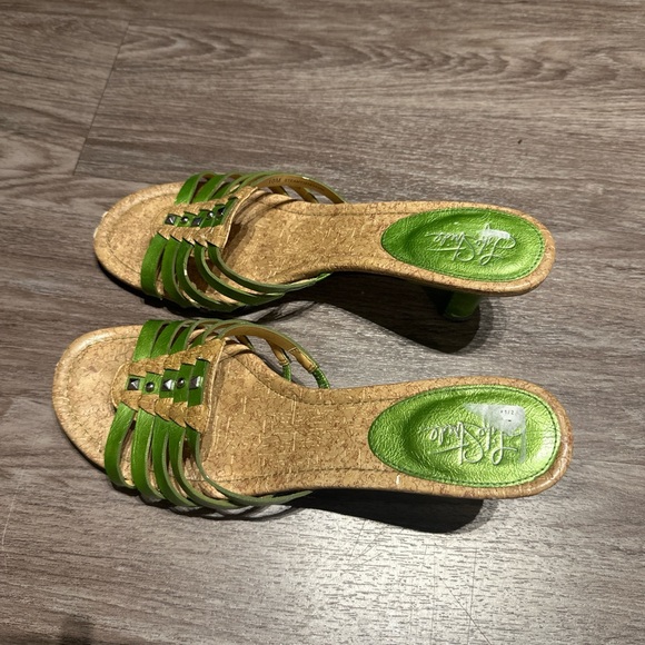 Green Strappy Women's Sandals - Picture 2 of 2